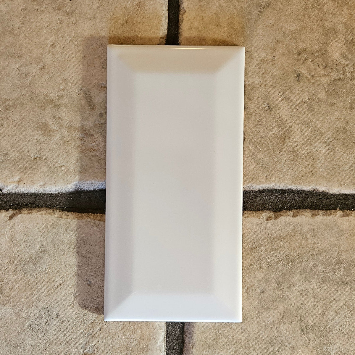 Kakel Metro med fasett vit blank 7,5x15 cm