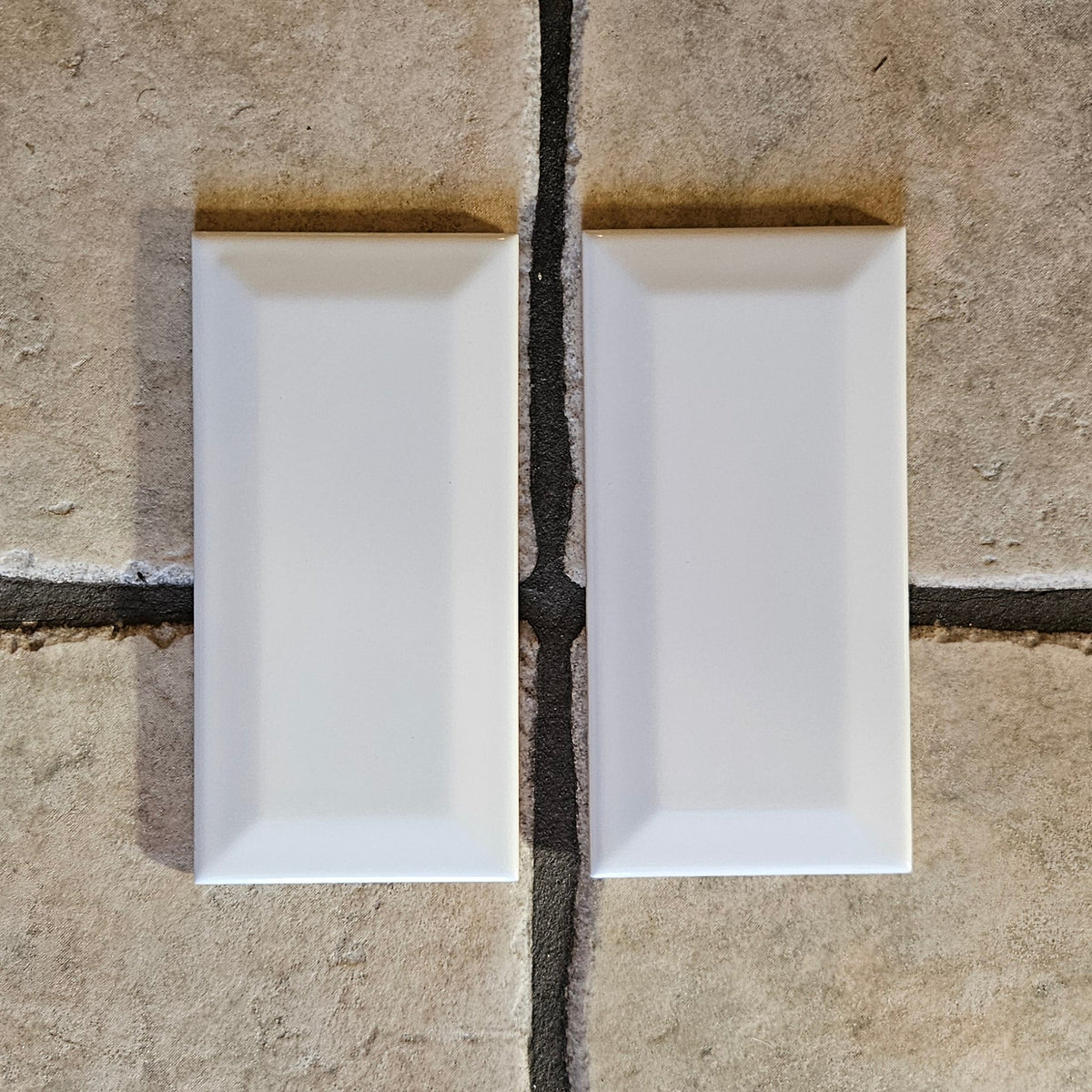 Kakel Metro med fasett vit blank 7,5x15 cm