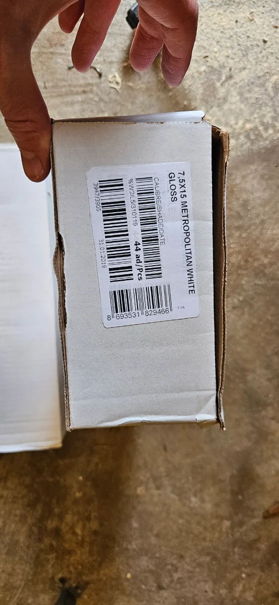 Kakel Metro med fasett vit blank 7,5x15 cm