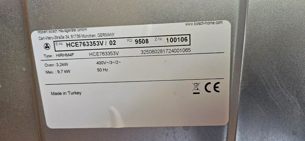 Spis Bosch HCE763353V glaskeramik